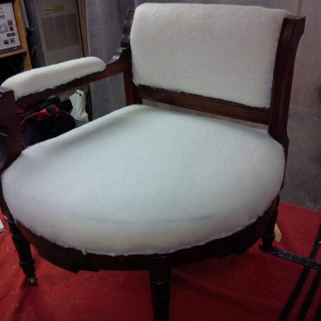 Refinished wood furniture detail